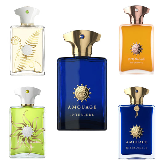 AMOUAGE PARFUMS - 5 SORTEN - INTERLUDE 53 , INTERLUDE , OVERTURE , SUNSHINE , BRACKEN MAN