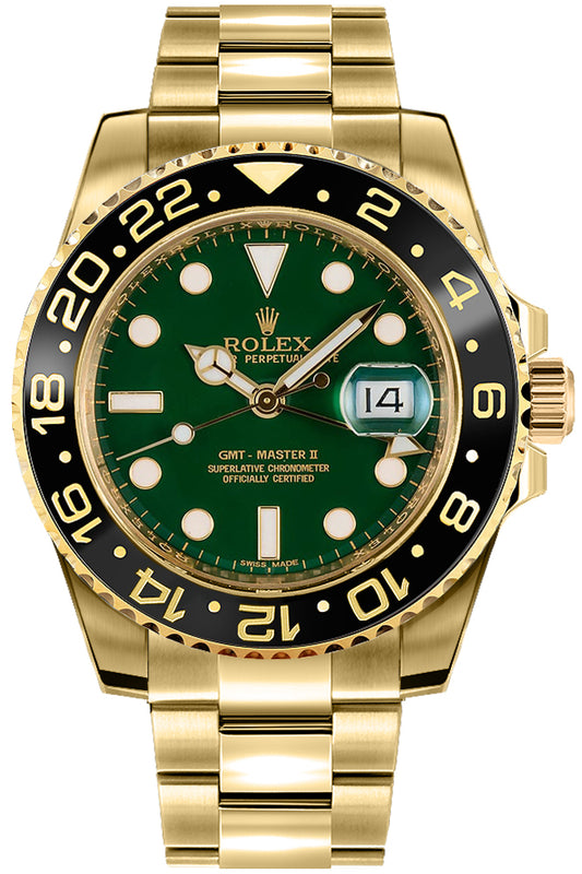 ROLEX GMT-MASTER II "CASINO GOLD GREEN" - OYSTER - U1 FACTORY - AUTOMATIK